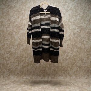 🥂Confess Striped Open-Front Cardigan Sweater🥂